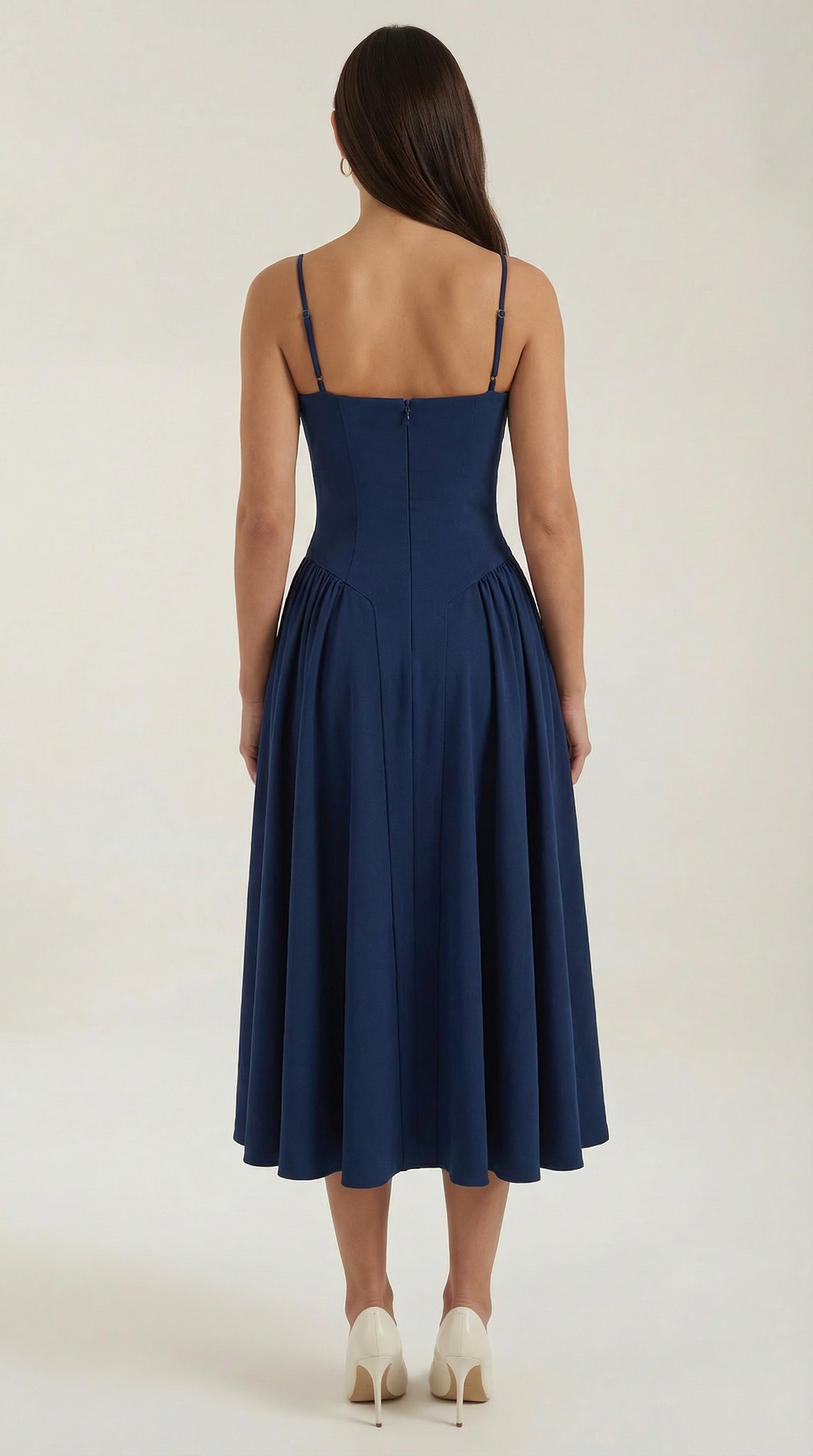 Ulva | Floral Corset Christmas Party Midi Dress