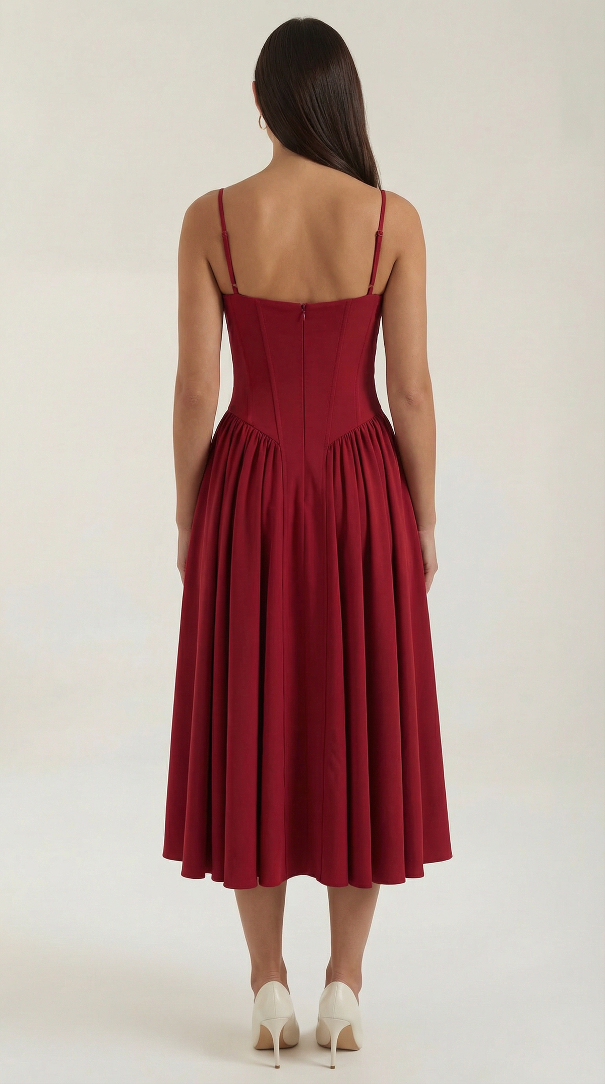 Ulva | Floral Corset Christmas Party Midi Dress