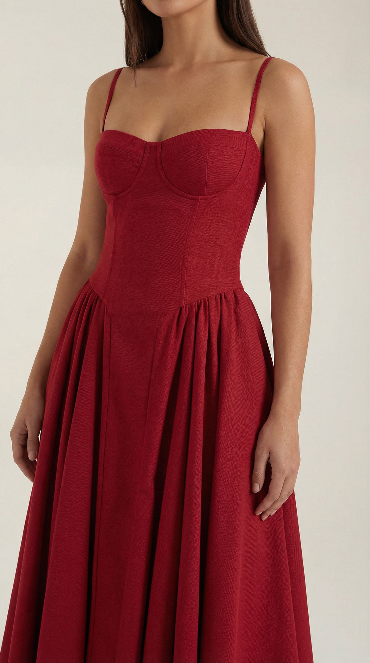 Ulva | Floral Corset Christmas Party Midi Dress