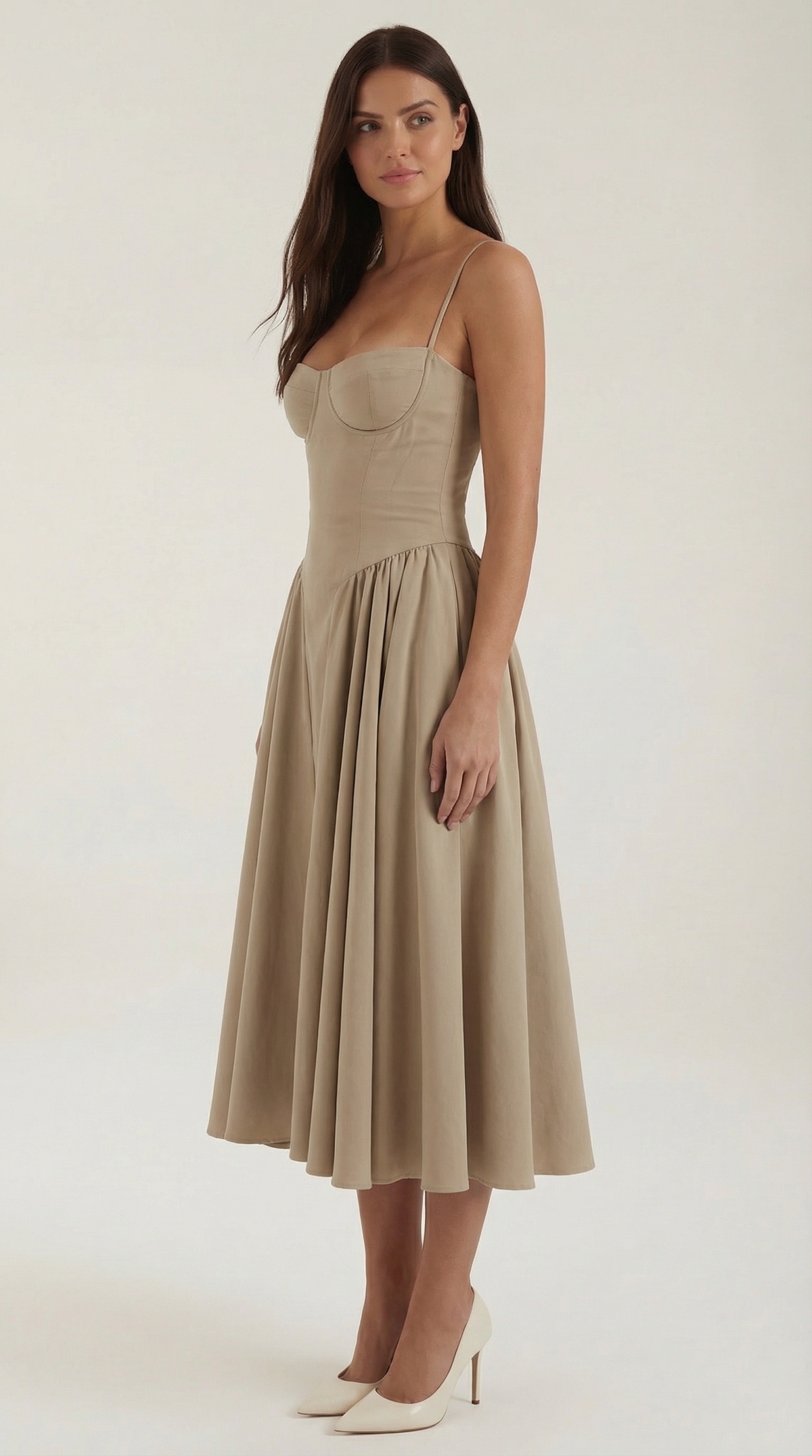 Ulva | Floral Corset Christmas Party Midi Dress