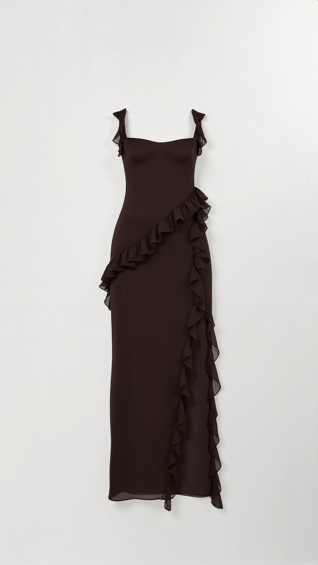Amara | Women's Ruffle Party Maxi Dress with Front Slit
