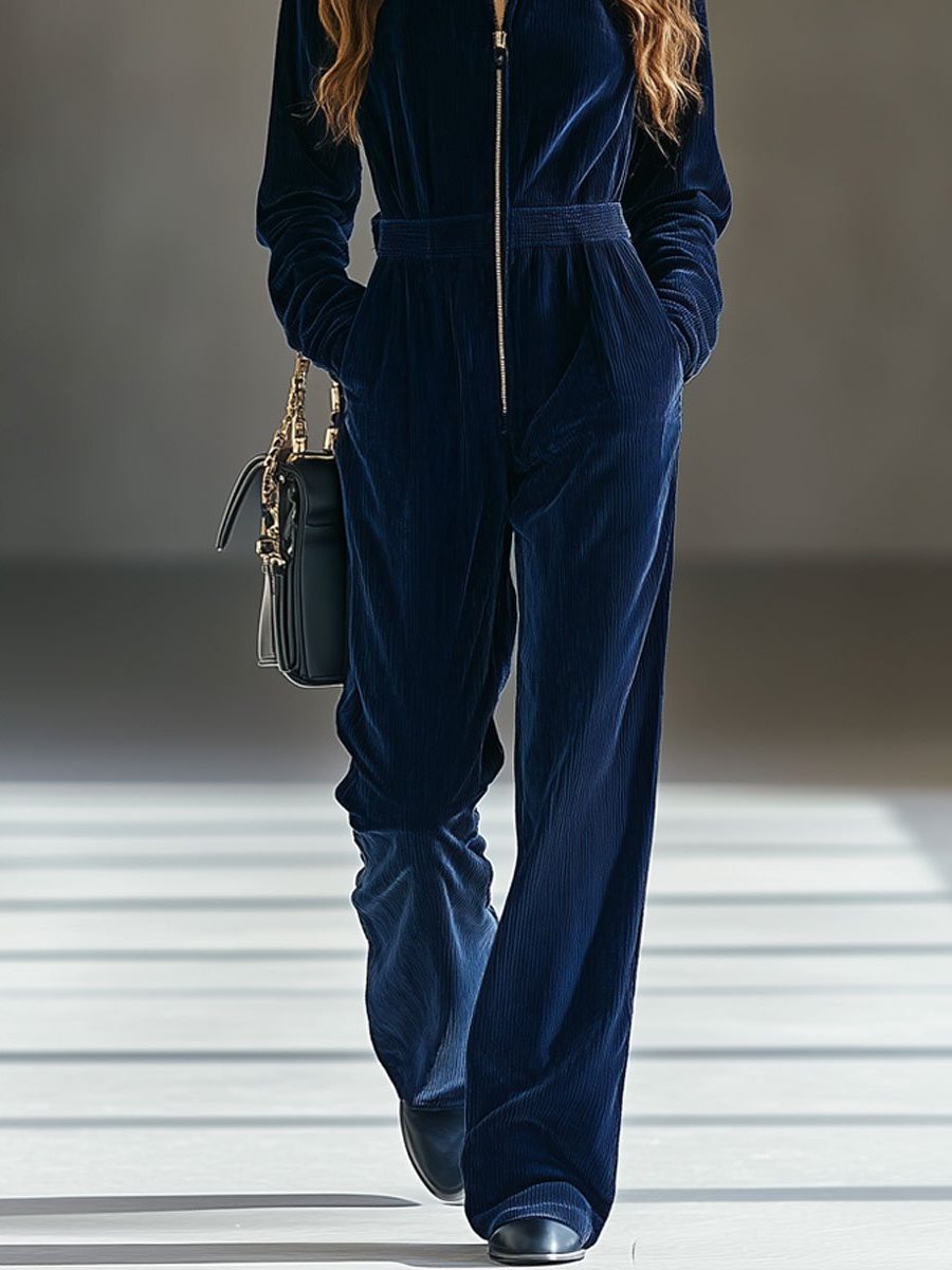 Sarafina | Corduroy Zip-Up Jumpsuit
