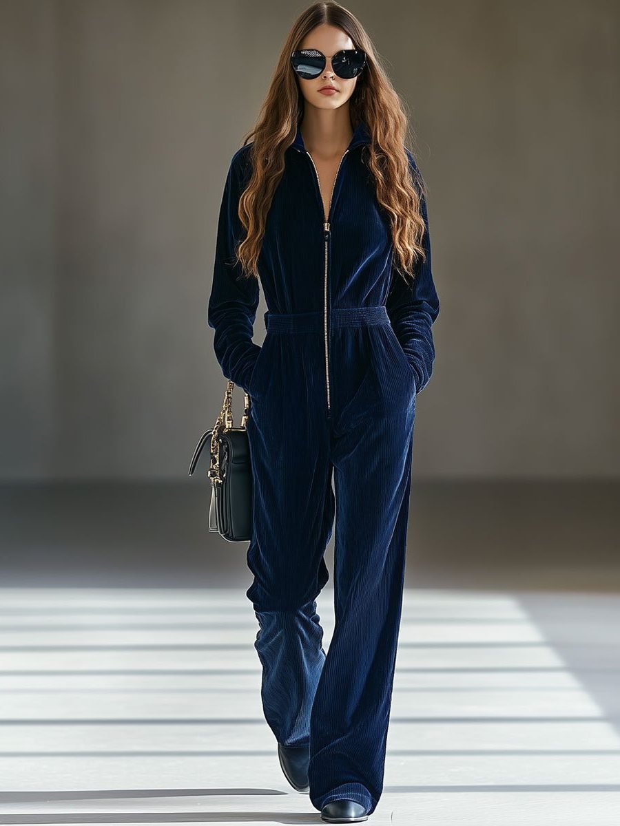 Sarafina | Corduroy Zip-Up Jumpsuit