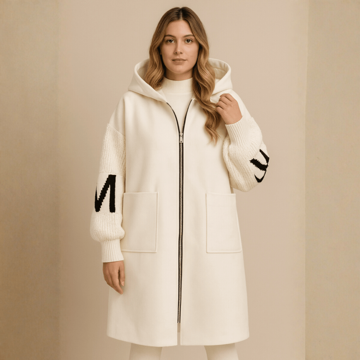 Romilly | Women's Oversized Longline Hooded Wool-Look Coat