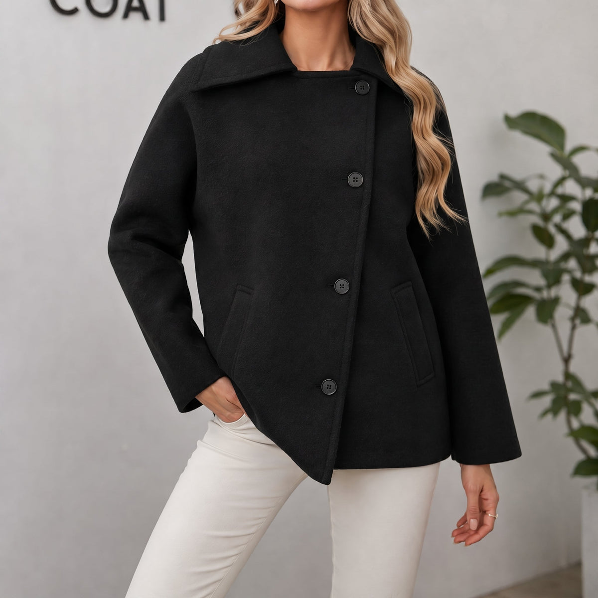 Elvara | Women's Oversized Longline Cocoon Notch-Collar Winter Coat