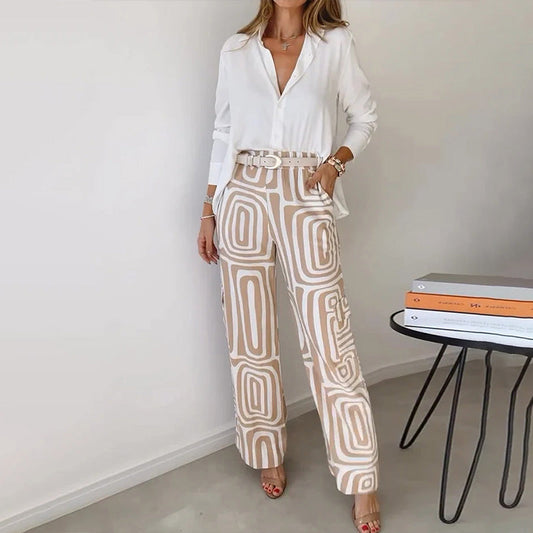 Lysséa | Women's Printed Shirt & Trouser Co-Ord Set