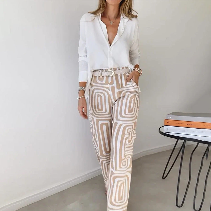 Lysséa | Women's Printed Shirt & Trouser Co-Ord Set