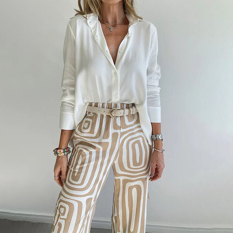 Lysséa | Women's Printed Shirt & Trouser Co-Ord Set
