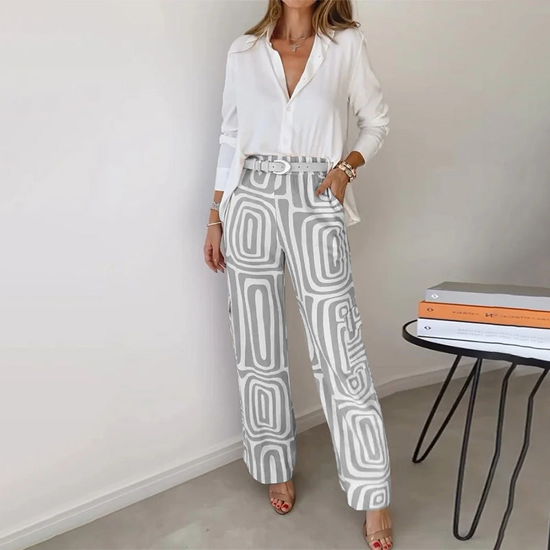 Lysséa | Women's Printed Shirt & Trouser Co-Ord Set