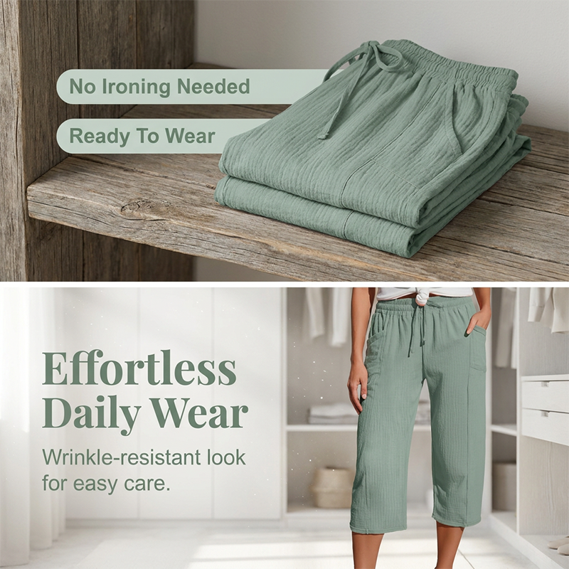 Lina | Relaxed Cotton Linen Capri Pants