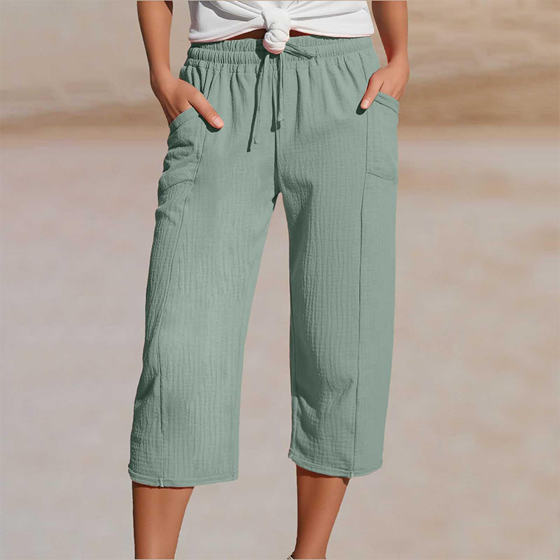Lina | Relaxed Cotton Linen Capri Pants