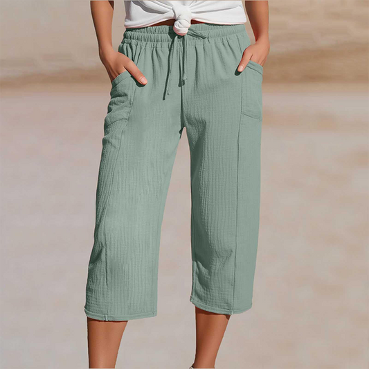 Lina | Relaxed Cotton Linen Capri Pants