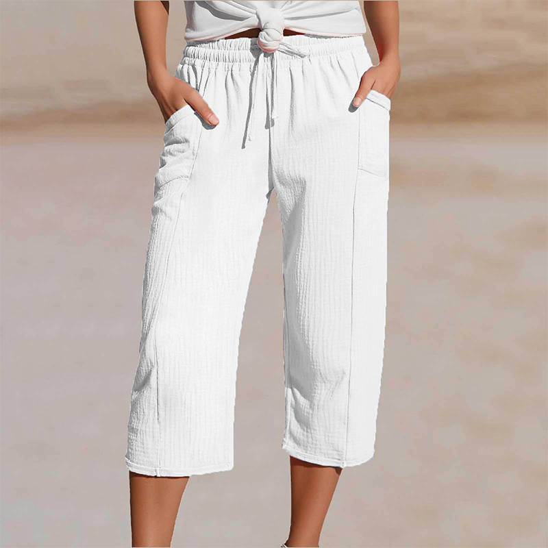 Lina | Relaxed Cotton Linen Capri Pants
