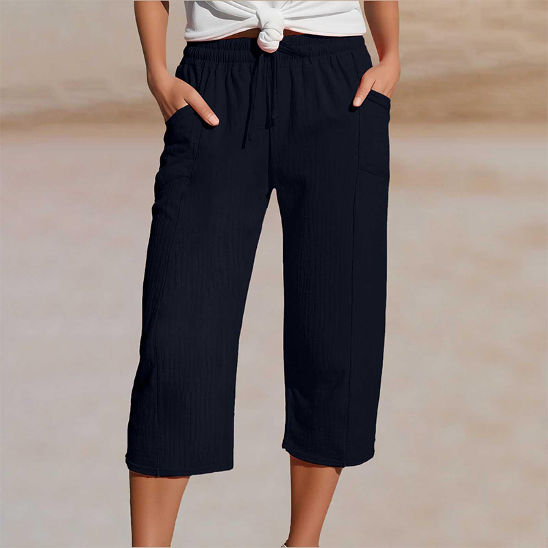 Lina | Relaxed Cotton Linen Capri Pants