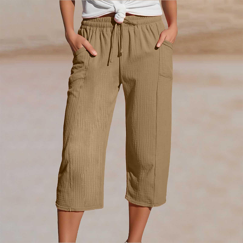 Lina | Relaxed Cotton Linen Capri Pants