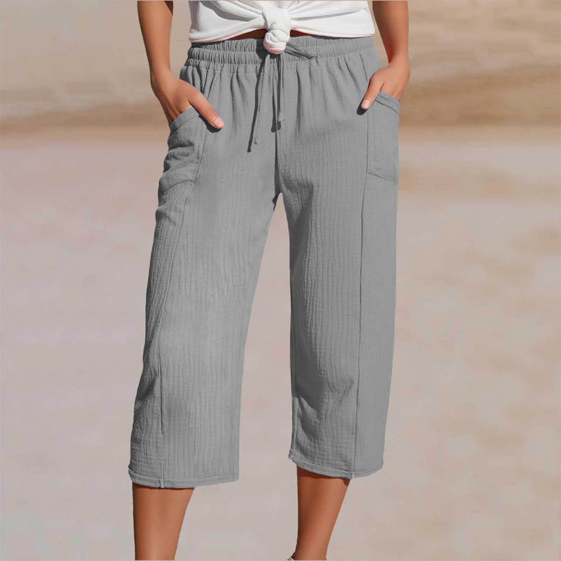 Lina | Relaxed Cotton Linen Capri Pants