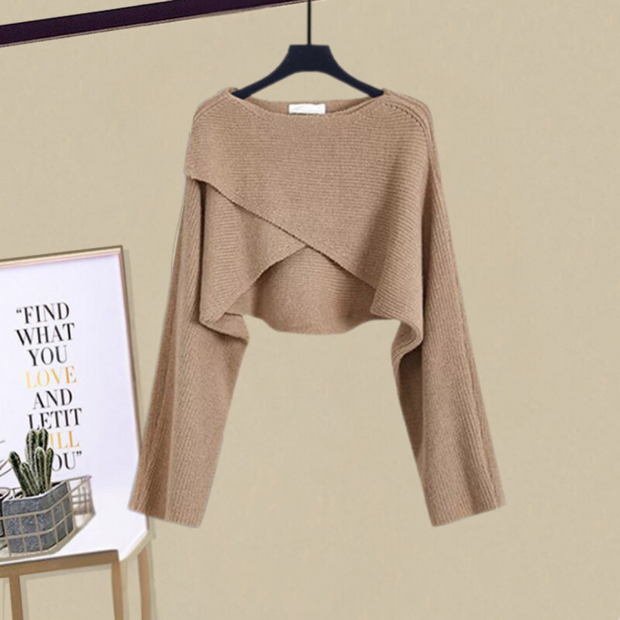 Elowyn | Women's Midi Dress & Cropped Cardigan Set