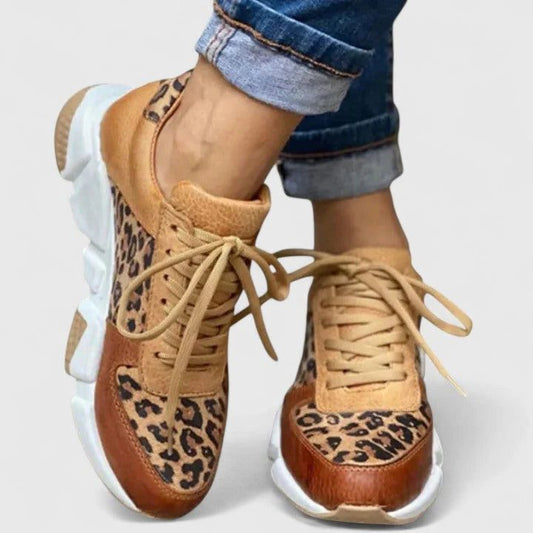 Thandi | Women's Leopard Print Chunky Trainers