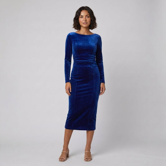Women's Velvet Bodycon Christmas Party Dress