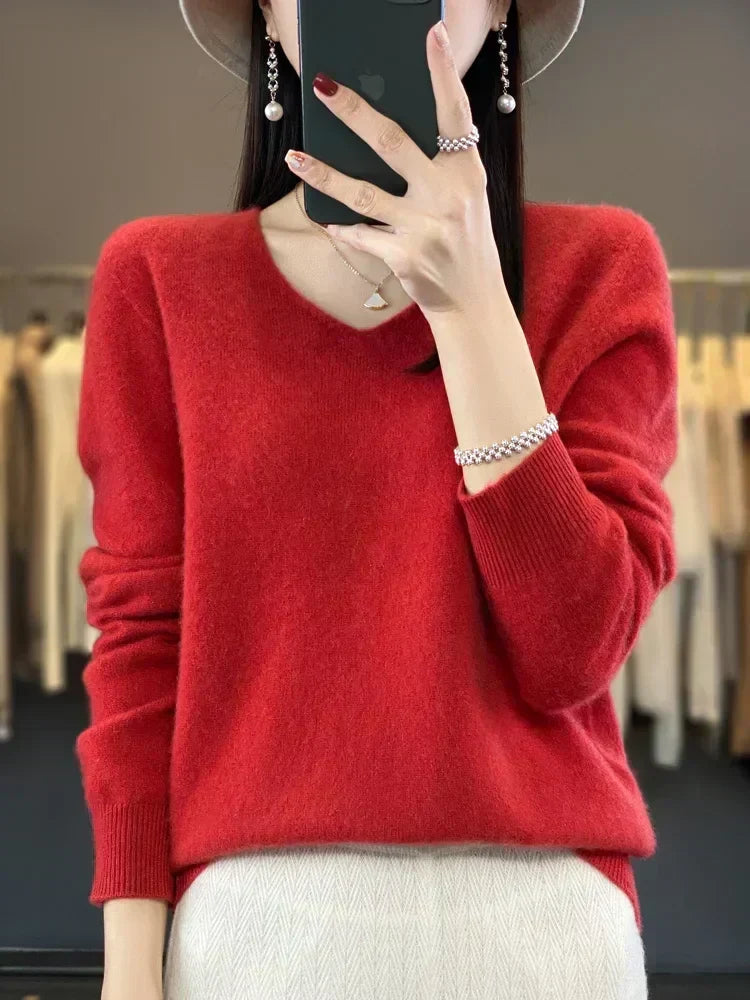 Ferna | Women's Relaxed-Fit V-Neck Knit Jumper