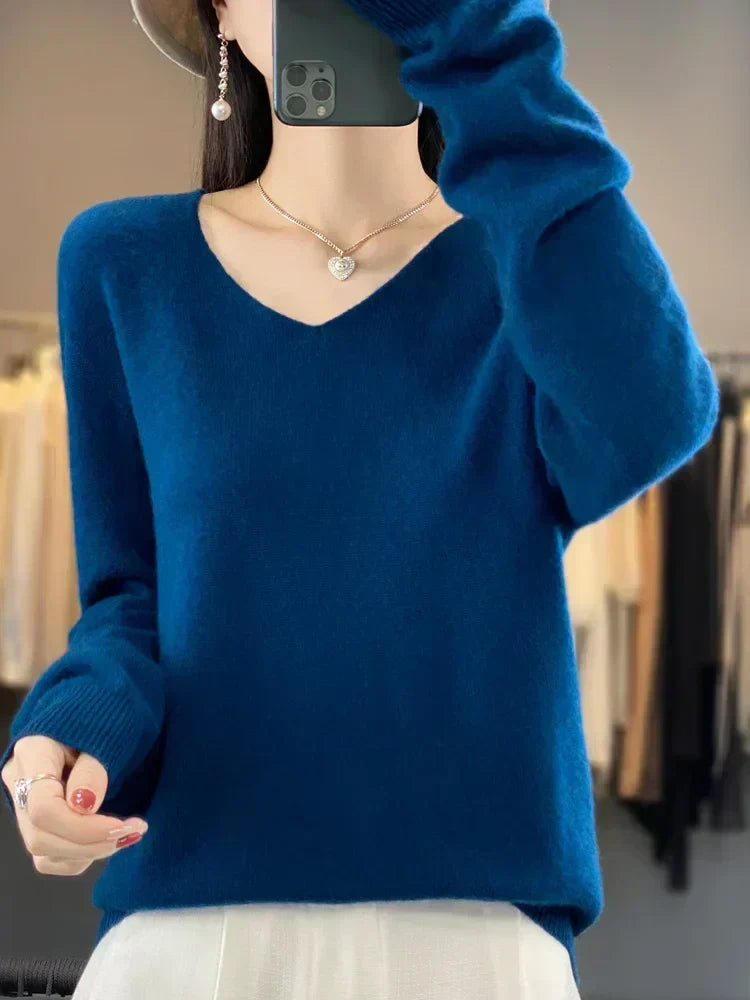 Ferna | Women's Relaxed-Fit V-Neck Knit Jumper