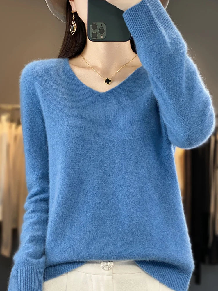 Ferna | Women's Relaxed-Fit V-Neck Knit Jumper