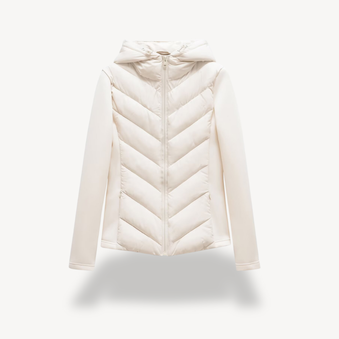 Delphine | Chevron Quilted Hooded Jacket