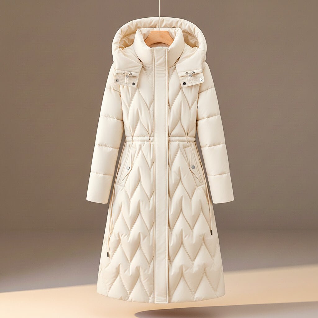 Women's Longline Quilted Cinched-Waist Puffer Coat | Winter