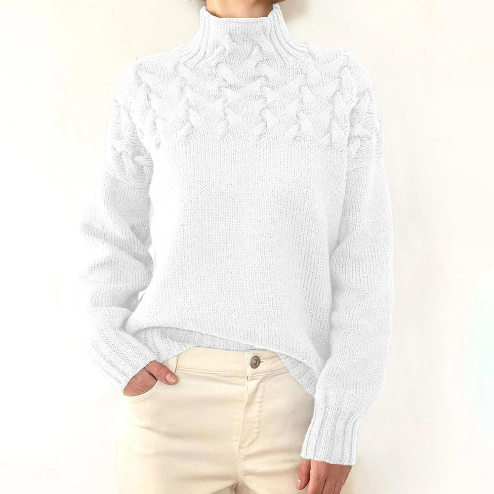 Tova | Women's Cable-Knit Roll-Neck Relaxed Jumper