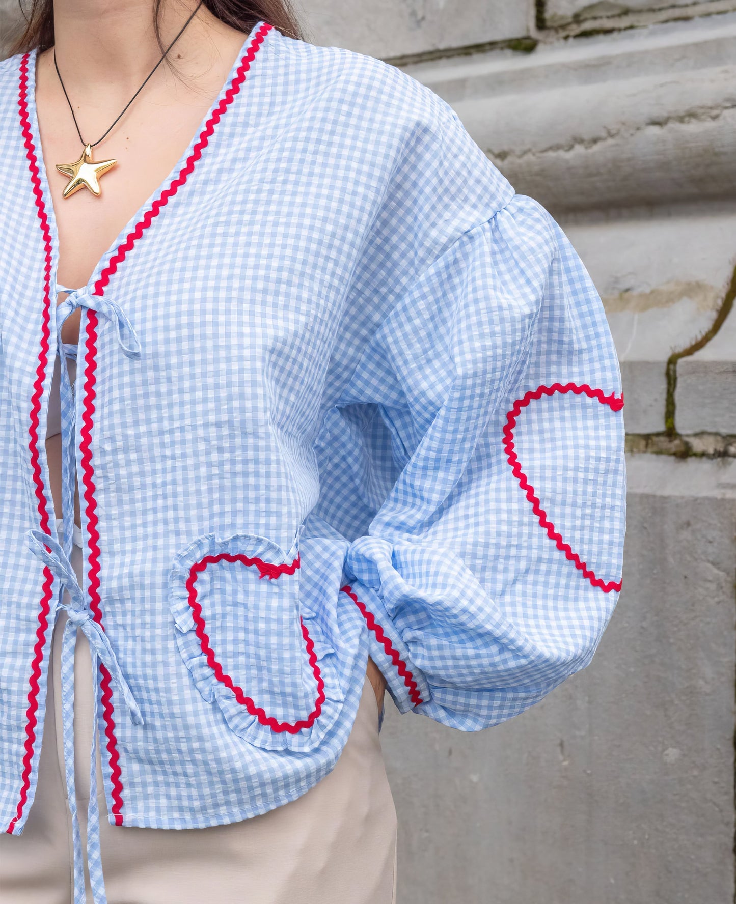 Maristelle | Women's Ruffle Tie-Neck Blouse