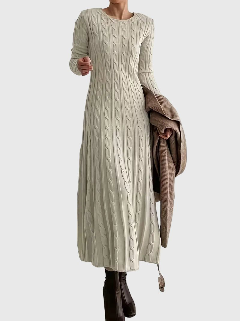 Lysandra | Women's Cable Knit Midi Sweater Dress