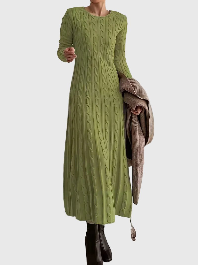 Lysandra | Women's Cable Knit Midi Sweater Dress