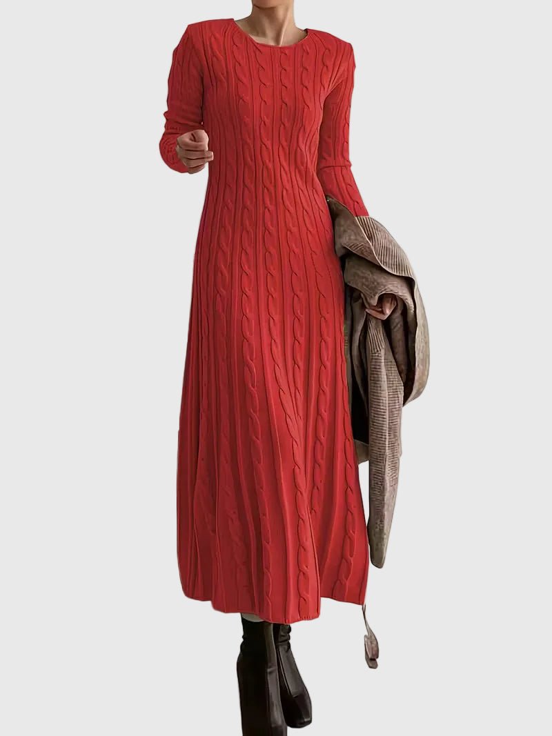 Lysandra | Women's Cable Knit Midi Sweater Dress