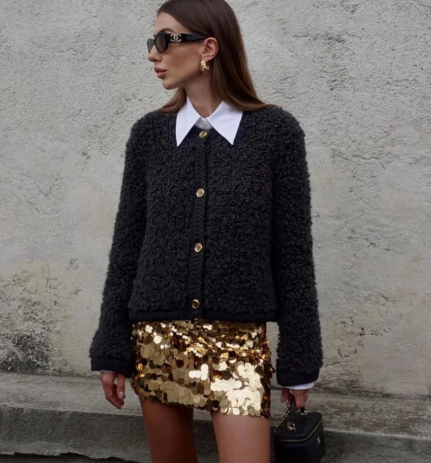 Évarielle | Women's Textured Button-Up Cardigan