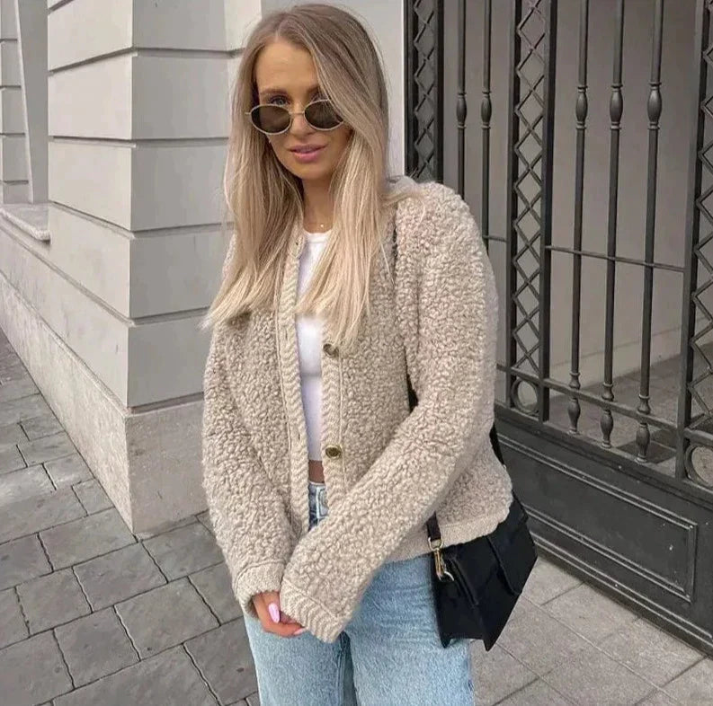 Évarielle | Women's Textured Button-Up Cardigan