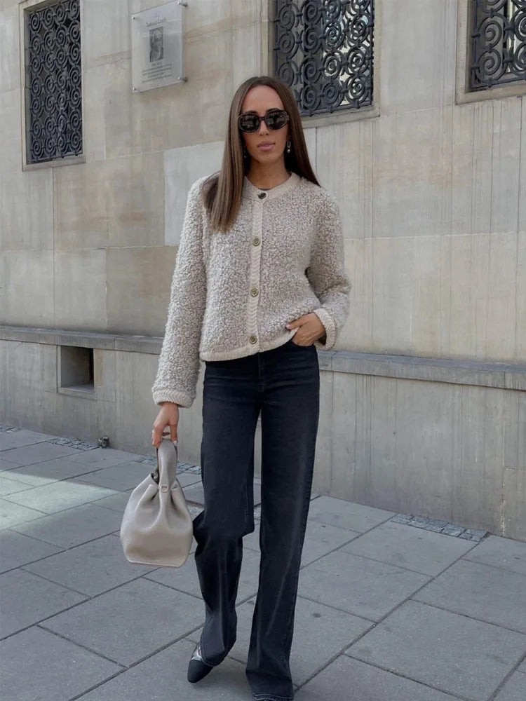 Évarielle | Women's Textured Button-Up Cardigan