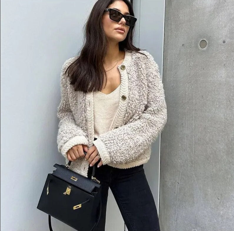 Évarielle | Women's Textured Button-Up Cardigan