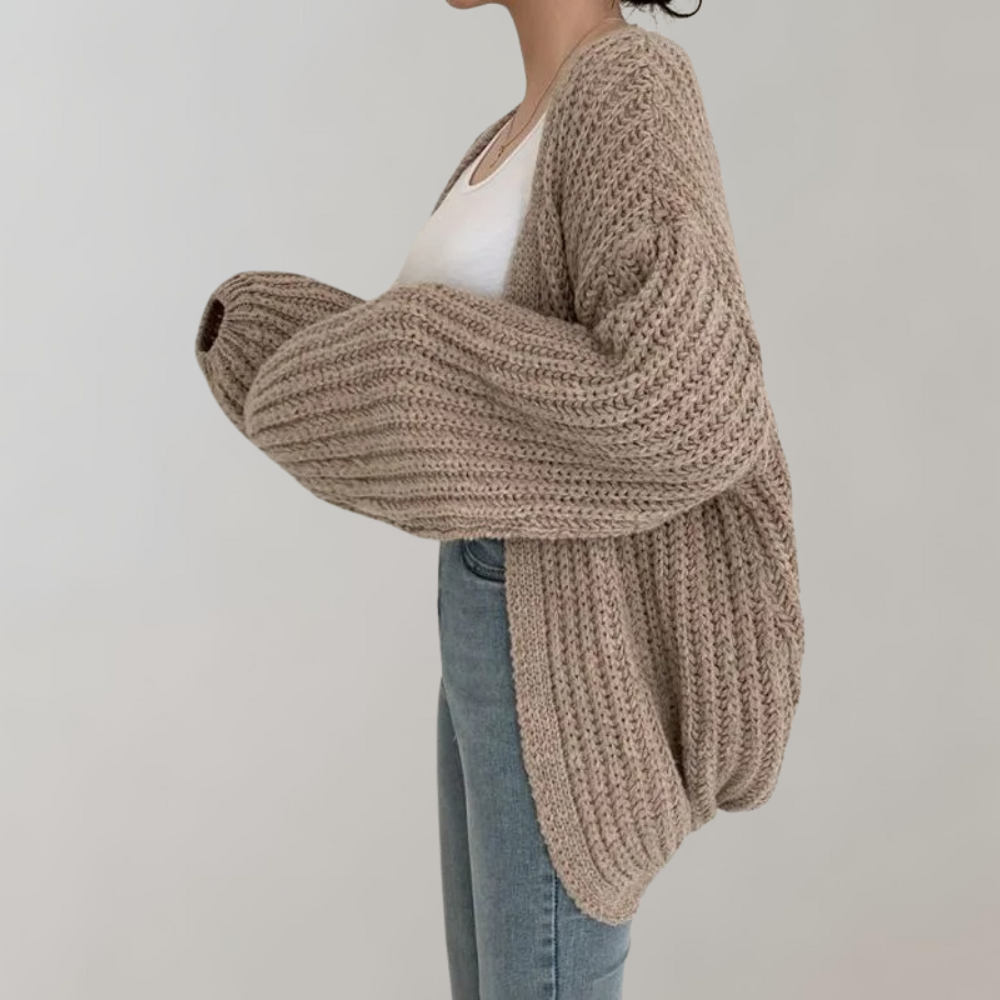 Maëlys | Women's Chunky Knit Balloon Sleeve Cardigan