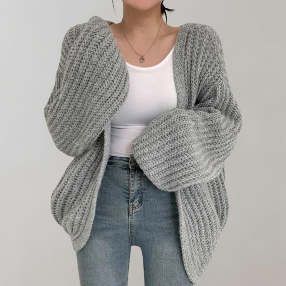 Maëlys | Women's Chunky Knit Balloon Sleeve Cardigan