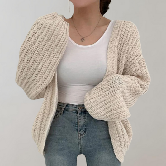 Maëlys | Women's Chunky Knit Balloon Sleeve Cardigan