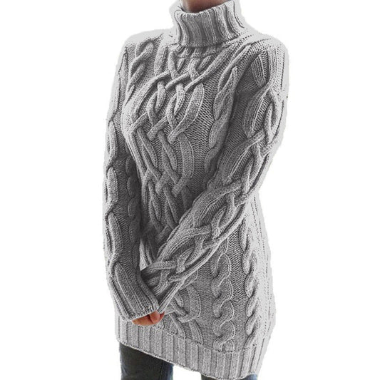 Virella | Cable Knit Turtleneck Sweater Dress