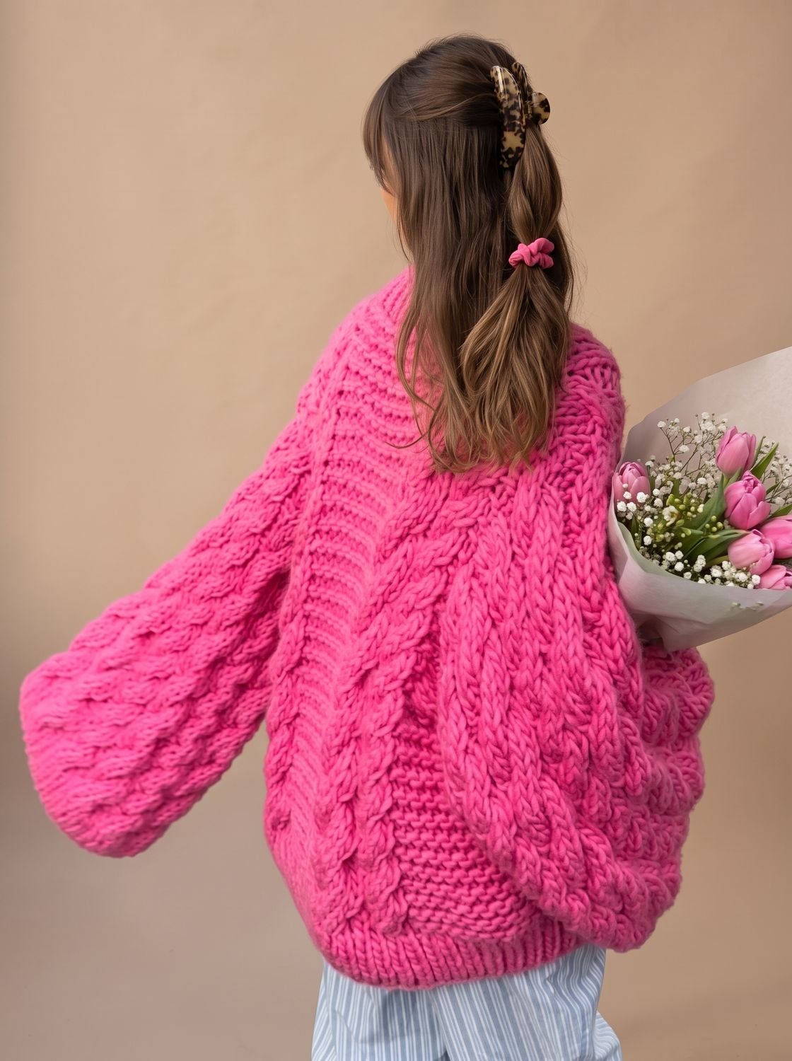 Ambrose | Women's Chunky Cable Knit Oversized Dropped-Shoulder Jumper
