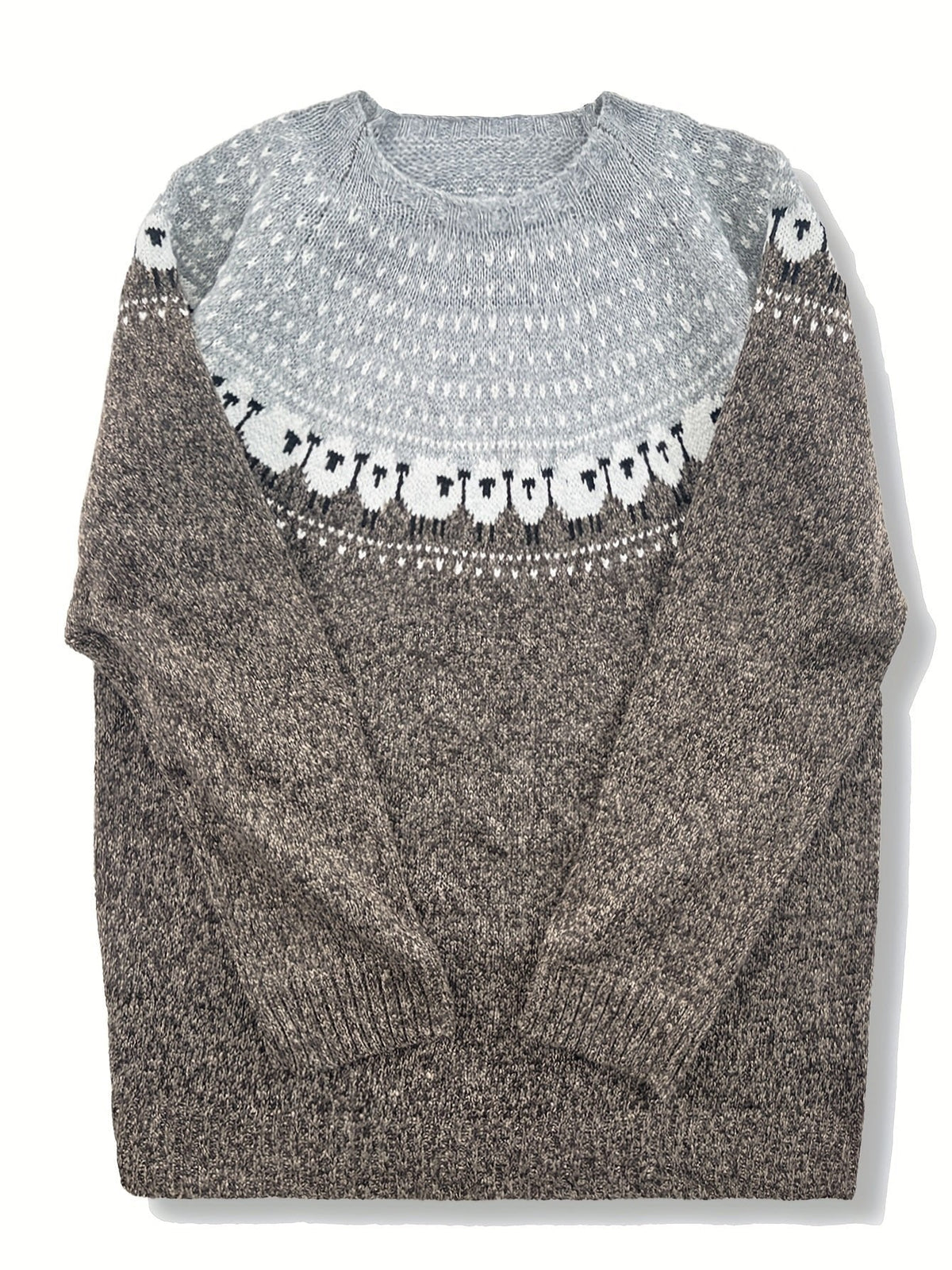 Rosamunde | Women's Fair Isle Sheep Jacquard Knit Jumper
