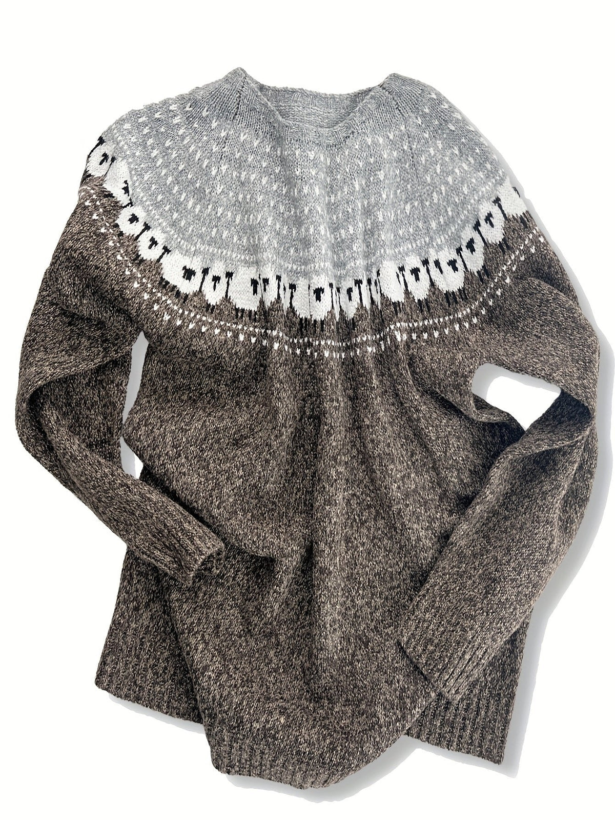 Rosamunde | Women's Fair Isle Sheep Jacquard Knit Jumper