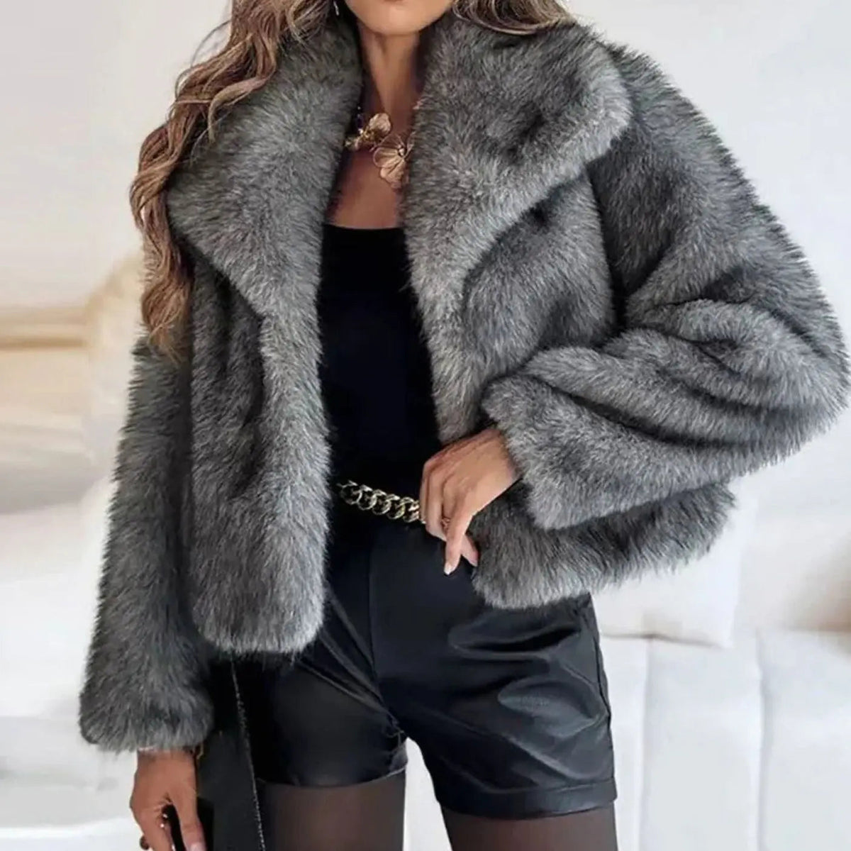 Romy | Women's Cropped Faux Fur Jacket