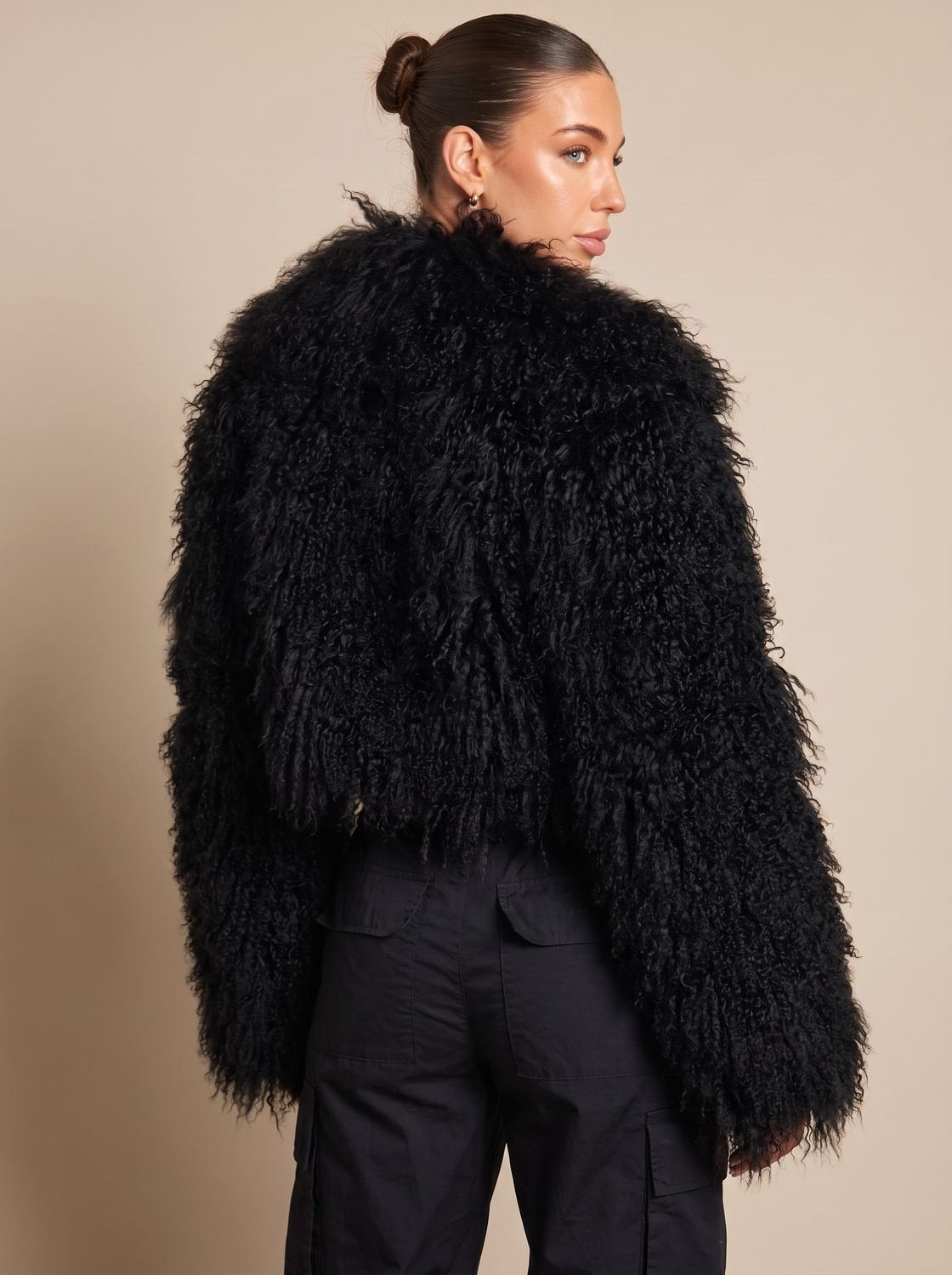 Wilhelmina | Cropped Teddy-Style Faux Fur Coat