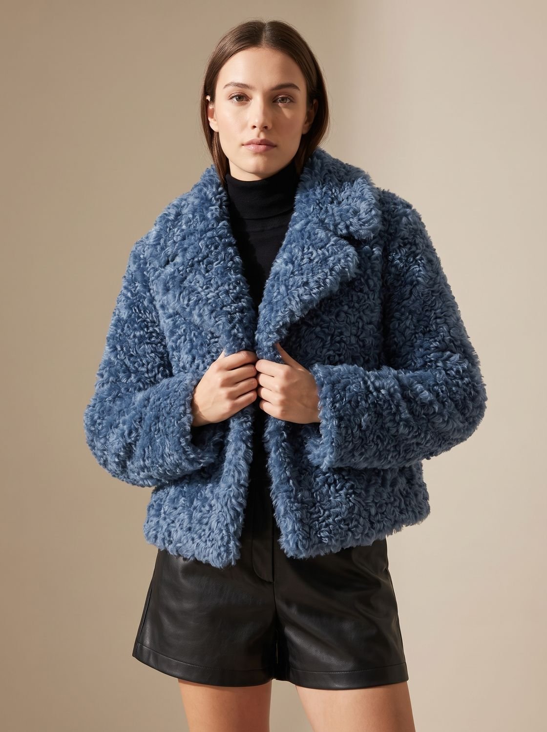 Wilhelmina | Cropped Teddy-Style Faux Fur Coat