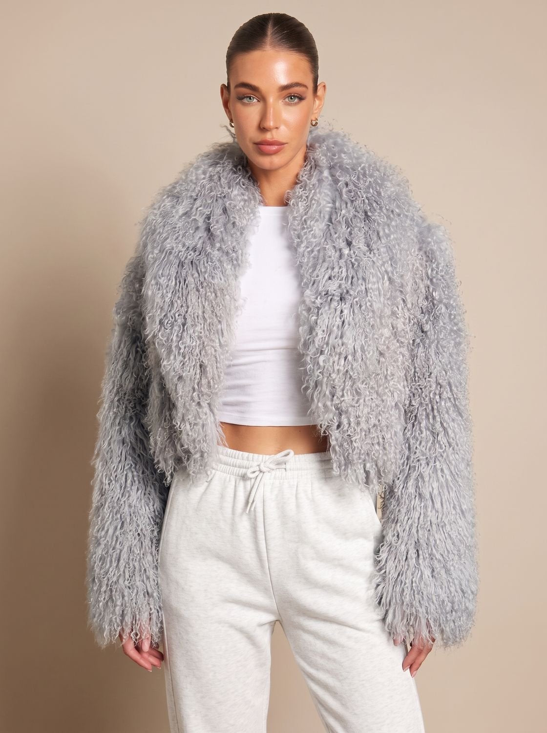 Wilhelmina | Cropped Teddy-Style Faux Fur Coat