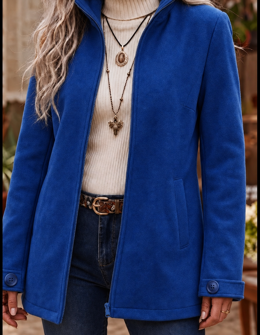 Women's Textured Zip-Up Winter Jacket