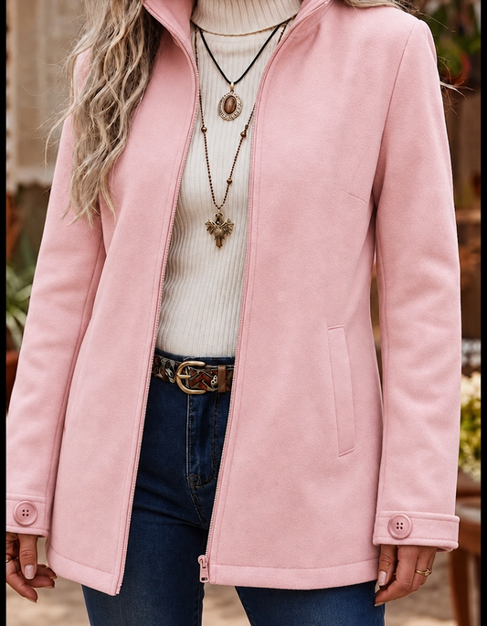 Women's Textured Zip-Up Winter Jacket